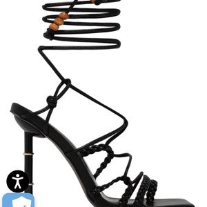 OPHELIA - BLACK Lace Up Heels